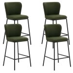 Wahson tabouret de bar lot de 4 tabouret de bar moderne avec dossier chaise haute de bar confortable ...