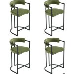 Wahson tabouret de bar lot de 4 tabouret de bar en velours chaise haute de bar avec pieds en m�tal pour ...