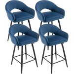 Wahson tabouret bar lot de 4 tabouret de bar en velours chaise haute bar pivotant avec repose - pieds ...