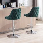 Wahson tabouret de bar en velours lot de 2 chaise haute bar avec assise rembour�e chaise haute cuisine ...