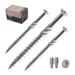 Walcur vis pour terrasse 5. 0 x 60 mm a2 inox autoperceuse pack de 200 avec 2 embouts torx