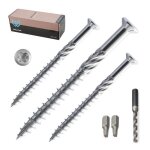 Walcur vis pour terrasse 5. 0 x 60 mm a2 inox autoperceuse pack de 500 avec 2 embouts torx et 1 foret ...