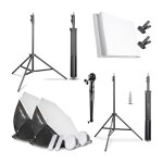 Walimex pro kit fond studio photo �clairage led 45 w boites � lumi�re octogonale syst�me fond tissu blanc ...