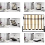 Wallbedking - lit escamotable 2 personnes - 200cm x 140cm - lit mural rabattable - horizontal - classique ...