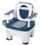 Wc chimique portable toilettes portables pour camping flasidu hauteur r�glable 40cm - 52cm pp bleu avec ...