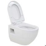 Wc suspendu en c�ramique - blanc - 36x50x415 cm - fermeture en douceur - facile � installer - cuvette ...