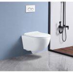 Wc suspendu en porcelaine marque rentside - modele wall hung - blanc
