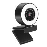 Webcam 60 fps 1080p avec anneau lumineux - cam�ra pc avec zoom num�rique 5x et t�l�commande double suppression ...