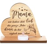 Bougeoir en bois de pin - c?ur - bougie led - guirlande lumineuse - cadeau f�te des m�res