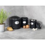 Wenko boîte rangement 16l noir - couvercle étiquette oignons pommes cuisine élégante Wenko boîte rangement 16l noir - couvercle étiquette oignons pommes cuisine élégante