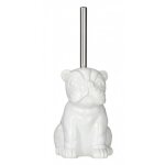 Brosse wc en cramique - bulldog - blanc