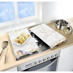 Protection plaque de cuisson - wenko - marbre doré - lot de 2 - verre trempé - 30x52 cm Protection plaque de cuisson - wenko - marbre doré - lot de 2 - verre trempé - 30x52 cm
