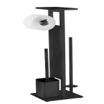 Wenko serviteur wc debar porte - papier + brosse wc + support papier + plateau antidrapant acier inox ...