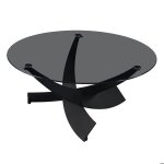 Weston - table basse en verre teint� pieds crois�s noir