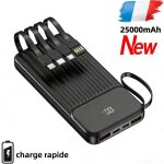 Weuiortn�25000mah batterie externe portable lcd power bank avec 4 lignes donn�es convient tous les t�l�phones ...