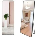 Miroir sur pied - wevalley - 137 x 37 cm - alliage daluminium - cadre noir - int�rieur