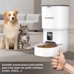 �whd� 4l distributeur automatique croquettes chat programmable 1 - 6 repas / jour minuterie + m�moire ...