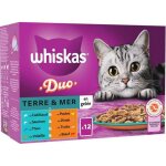 Whiskas duo sachets fracheur terre et mer en gele pour chat adulte 4 varits 12 x 85g