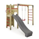 Aire de jeux & station fitness wickey fit cross 662?tour d?escalade avec balan�oire ? structure calisthenics ...
