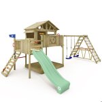 Wickey aire de jeux avec maisonnette et structure descalade smart fjord vert pastel Wickey aire de jeux avec maisonnette et structure descalade smart fjord vert pastel