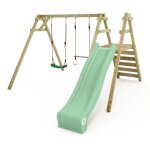 Balan�oire multifonction wickey smart dash avec toboggan 220 cm vert pastel anneaux et trap�ze ? 10 ans ...