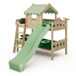 Wickey lit superpos� avec toboggan crazy fancy lit maison entfant vert pastel