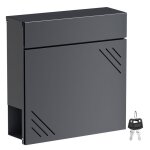Wiltec bo�te aux lettres anthracite v63 en acier 37 x 11 x 37 cm bo�te postale murale avec compartiment ...