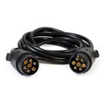 Wiltec c�ble de rallonge �lectrique ? 3 m ? 2 fiches ? 7 broches ? feux de camping car et remorque ? ...