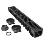 Wiltec caniveau ? 1000 x 140 x 115 mm ? capacit� de charge 125 t ? avec grille de recouvrement en fonte ...