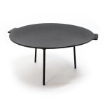 Wiltec dutch oven plaque gril bbq fonte ronde �44cm hauteur 23cm support 3 pieds effet antiadh�sif plancha ...