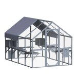 Wiltec enclos ext�rieur pour chats 280 x 188 x 188 cm catio bois sapin toit toit avec b�che imperm�able ...