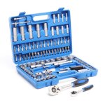 Wiltec jeu de clés à douilles 108 pcs. coffret à cliquet entraînement Wiltec jeu de clés à douilles 108 pcs. coffret à cliquet entraînement