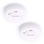 Wiltec lot 2x d�tecteur de fum�e avec pile 3 v 10 ans sans entretien capteur dincendie avec fonction ...