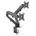 Wiltec support 2 �crans 17 - 27 pouces 2x ordinateur 2 � 65 kg ressort � gaz fixation de table vesa 75x75 ...
