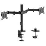 Wiltec support 2 �crans jusqu� 32 pouces 2x ordinateur 9 kg ressort � gaz fixation de table vesa 75 / ...