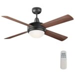 Wiltec ventilateur de plafond silencieux 53 w 4 pales � 122 cm max. 18 m� plafonnier int�gr� brasseur ...