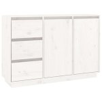 ?winter saletop armoire / cabinet � tiroirs blanc - buffet blanc 111x34x75cm - bois massif de pin pro71184 ...