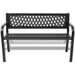 ?winter saletop banc de jardin noir - banc de jardin 118cm acier noir pro98366