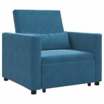 ?winter saletop fauteuil chaise de relaxation bleu - canap� lit simple avec des roues bleu 90x165x87cm ...