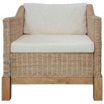 ?winter saletop fauteuil chaise de relaxation brun - fauteuil avec coussins rotin naturel pro96670