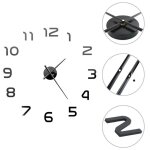 ?winter saletop horloges murales noir - horloge murale 3d design moderne 100cm xxl noir pro21762