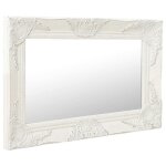 ?winter saletop miroir mural magnifique blanc - miroir mural style baroque 60x40cm blanc pro52566