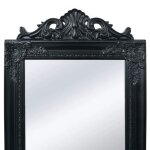 ?winter saletop miroir mural magnifique noir - miroir sur pied style baroque 160x40cm noir pro19093