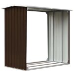 ?winter saletop portant de bois de chauffage marron - abri de stockage de bois acier galvanis� 172x91x154cm ...