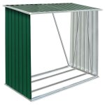 ?winter saletop portant de bois de chauffage vert - abri de stockage de bois acier galvanis� 163x83x154cm ...