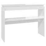 ?winter saletop table � caf� blanche - table console blanche brillant 102x30x80cm - bois ding�nierie ...