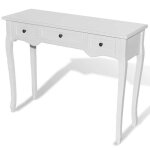 ?winter saletop table � caf� blanche - table de console et coiffeuse avec 3 tiroirs blanche pro56153