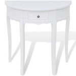 ?winter saletop table � caf� blanche - table console avec tiroir demi - ronde blanche pro78423