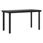?winter saletop table de jardin noir - table � d�ner de jardin noir 140x70x74cm acier et verre pro51887 ...