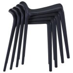 ?winter saletop tabouret / chaise de bar noir - tabourets empilables lot de 4 noir plastique pro74096 ...